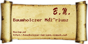 Baumholczer Máriusz névjegykártya